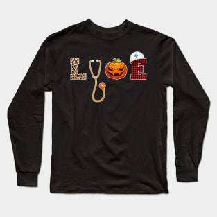 Nurse Sunflower Leopard Print -  Halloween Love Nurse Long Sleeve T-Shirt